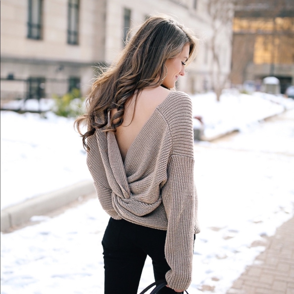 Vestique knot back sweater